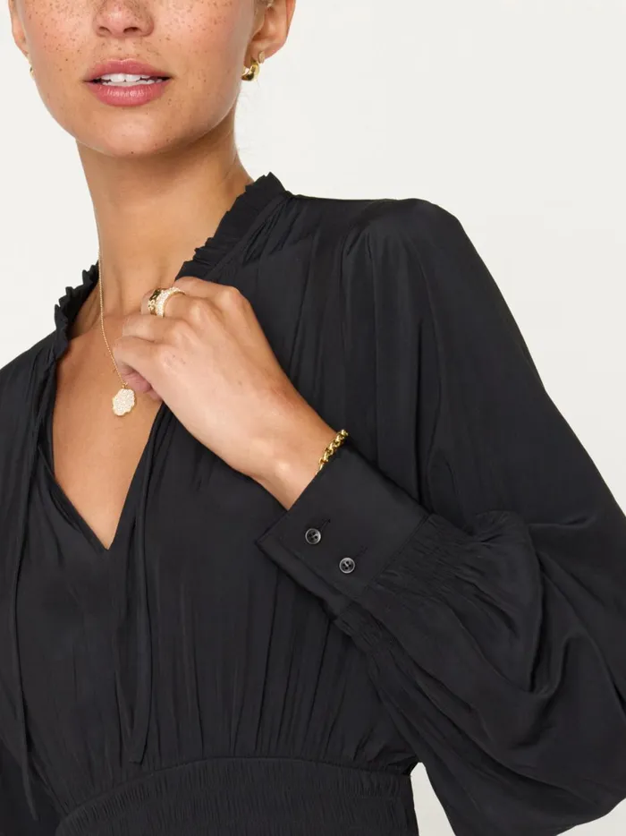 The Olivia Smocked Dress Black Onyx Women Brochu Walker Dresses