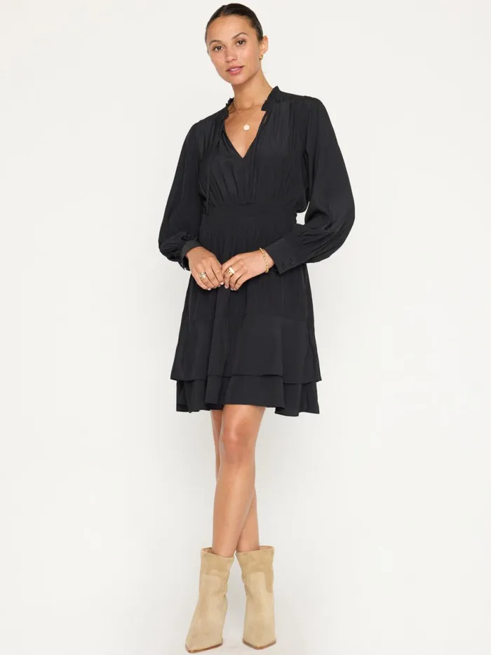 The Olivia Smocked Dress Black Onyx Women Brochu Walker Dresses