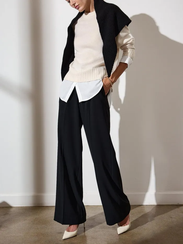 The Parson Crew Looker Almond With White Underlayer Women Brochu Walker Looker Sweaters