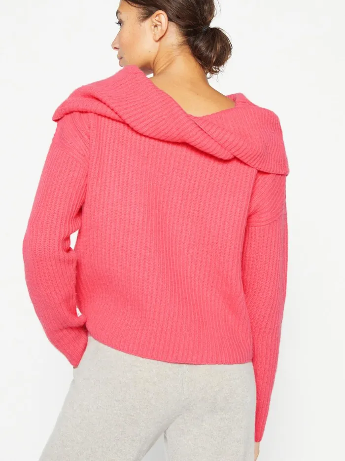 The Riser Reversible Off Shoulder Nuevo Pink Women Brochu Walker Sweaters