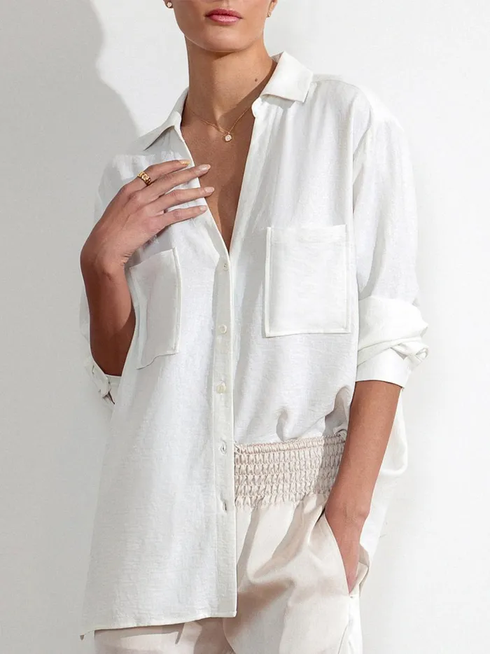 The River Shirt Salt White Women Brochu Walker Tops