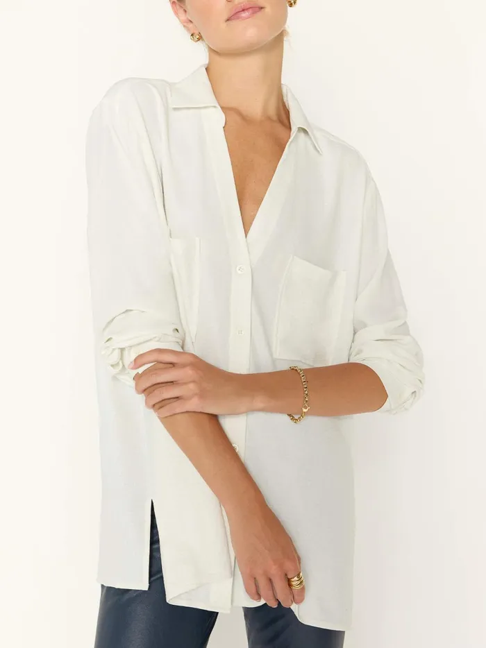 The River Shirt Salt White Women Brochu Walker Tops