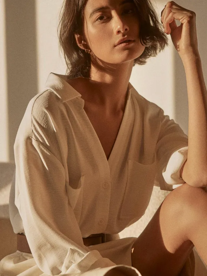 The River Shirt Salt White Women Brochu Walker Tops