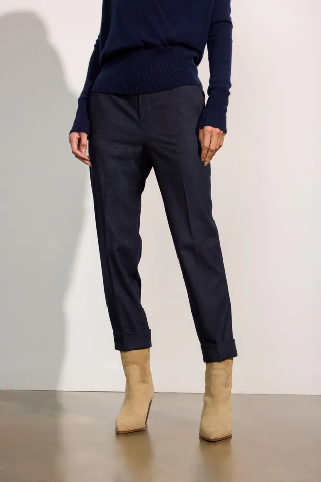 The Westport Brushed Pant Navy Mlange Women Brochu Walker Bottoms
