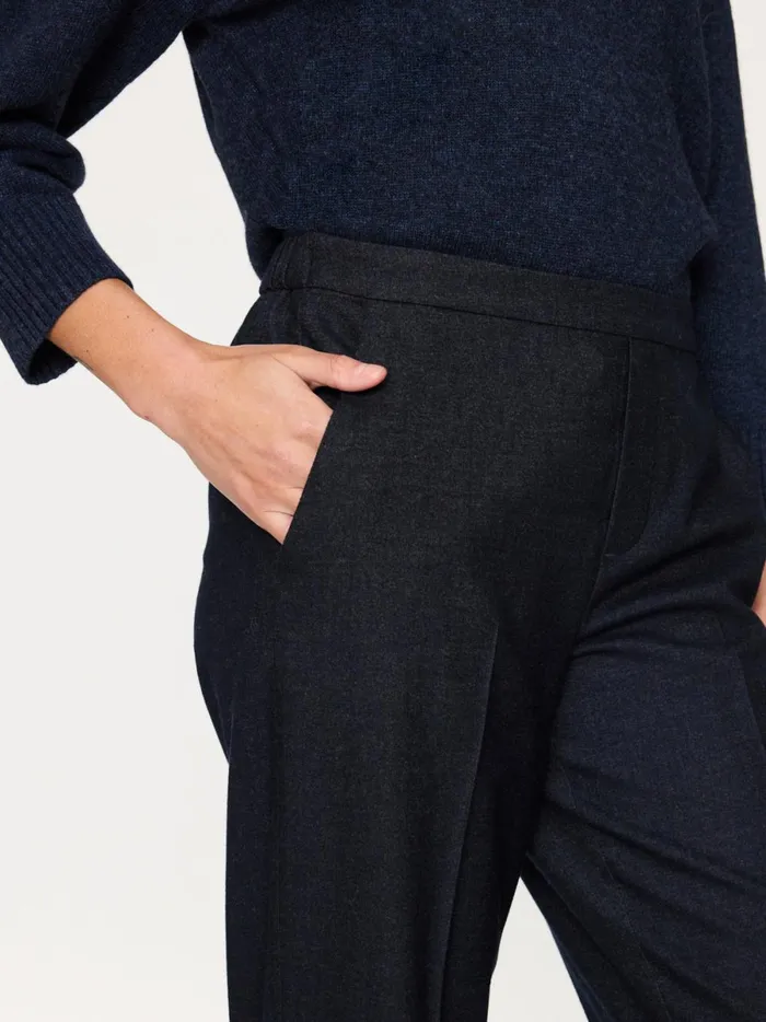 The Westport Brushed Pant Navy Mlange Women Brochu Walker Bottoms