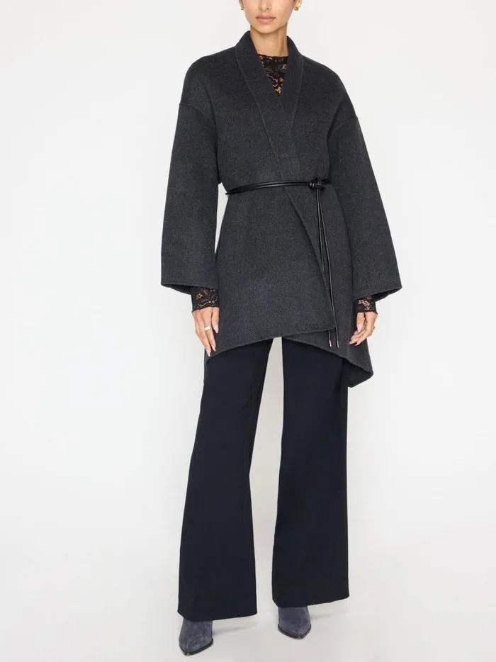 The Wolsey Wrap Coat Dark Charcoal Mlange Women Brochu Walker Jackets and Wraps