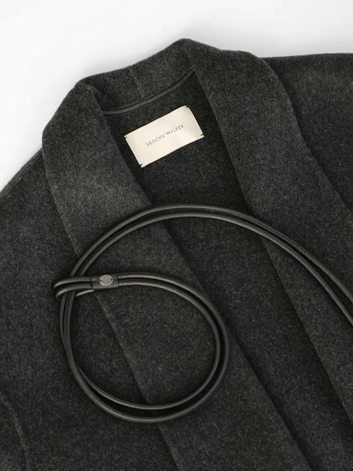 The Wolsey Wrap Coat Dark Charcoal Mlange Women Brochu Walker Jackets and Wraps
