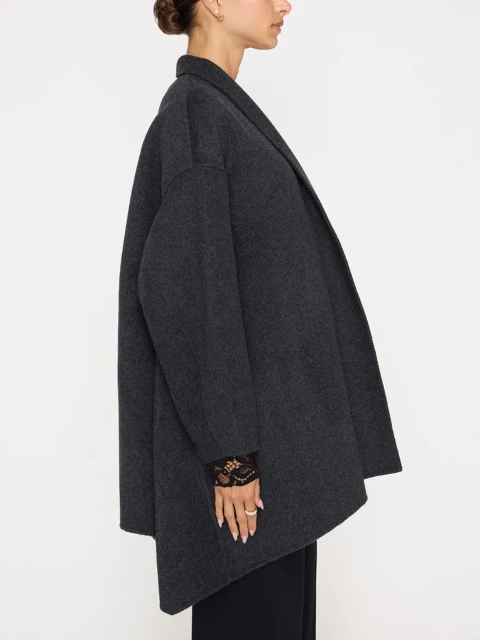 The Wolsey Wrap Coat Dark Charcoal Mlange Women Brochu Walker Jackets and Wraps