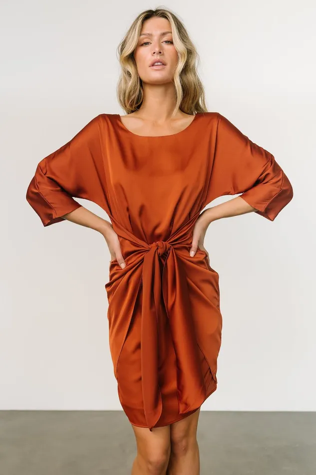 Theo Mini Dress Copper Women Baltic Born Short Dresses Theo Mini Dress Copper Women Baltic Born Short Dresses