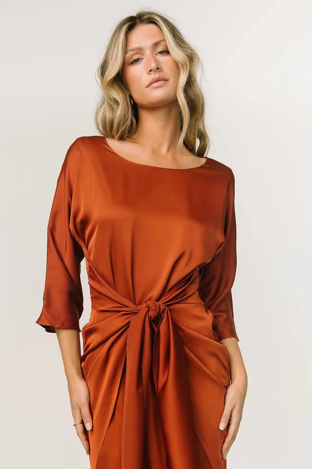 Theo Mini Dress Copper Women Baltic Born Short Dresses Theo Mini Dress Copper Women Baltic Born Short Dresses