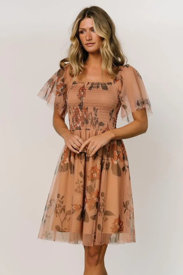 Tivoli Tulle Short Dress Copper Floral Women Baltic Born Short Dresses Tivoli Tulle Short Dress Copper Floral Women Baltic Born Short Dresses