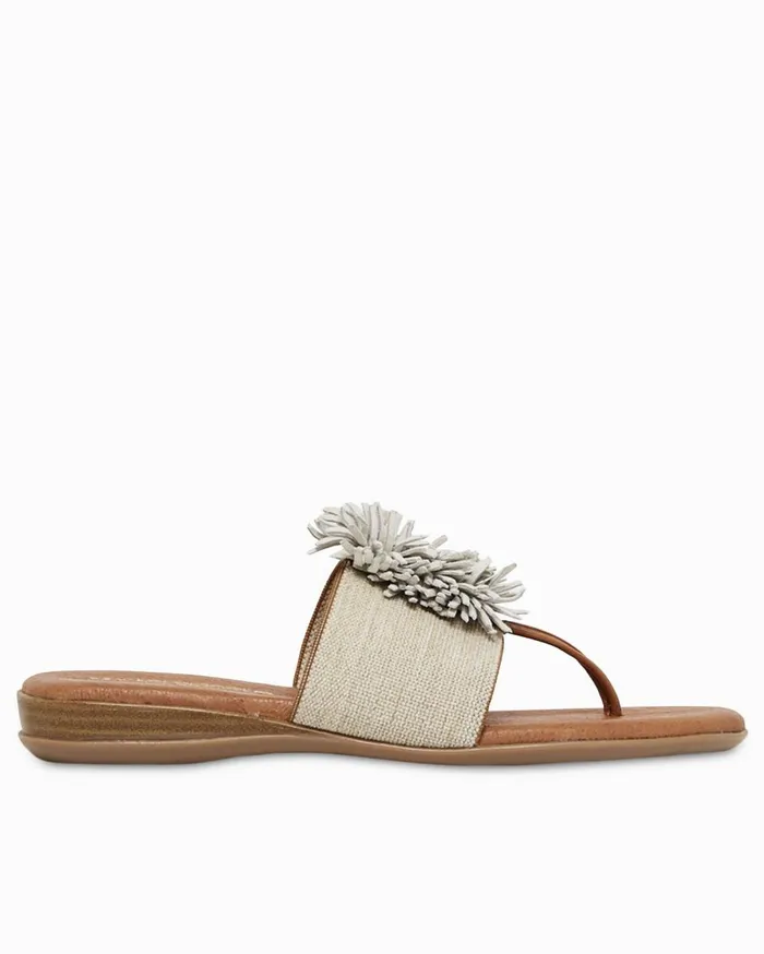 Tommy Bahama Andr Assous Nature Featherweights Metallic Sandals Silver Women Shoes and Sandals