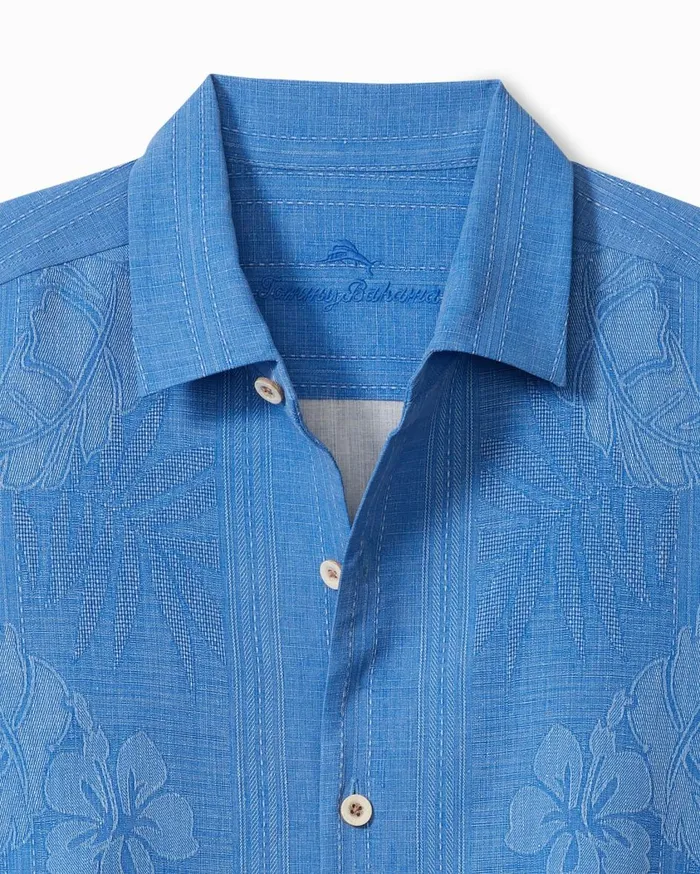 Tommy Bahama Bali Border Silk Camp Shirt Mountain Bluebell Men Shirts Tommy Bahama Bali Border Silk Camp Shirt Mountain Bluebell Men Shirts