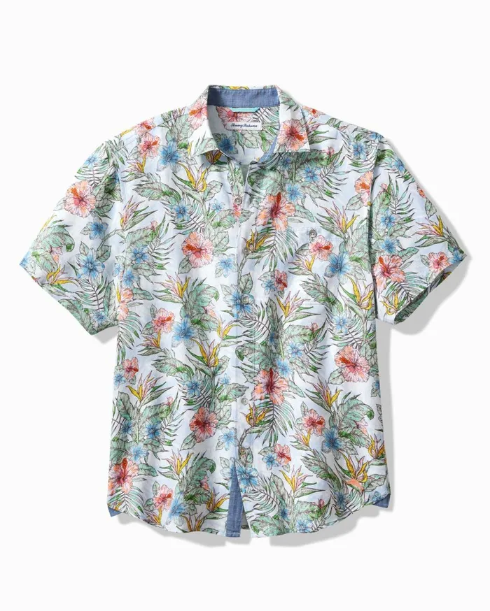 Tommy Bahama Big and Tall Bahama Coast Villa Palms IslandZone ShortSleeve Shirt Marble Cream Big and Tall Shirts Tommy Bahama Big and Tall Bahama Coast Villa Palms IslandZone ShortSleeve Shirt Marble Cream Big and Tall Shirts