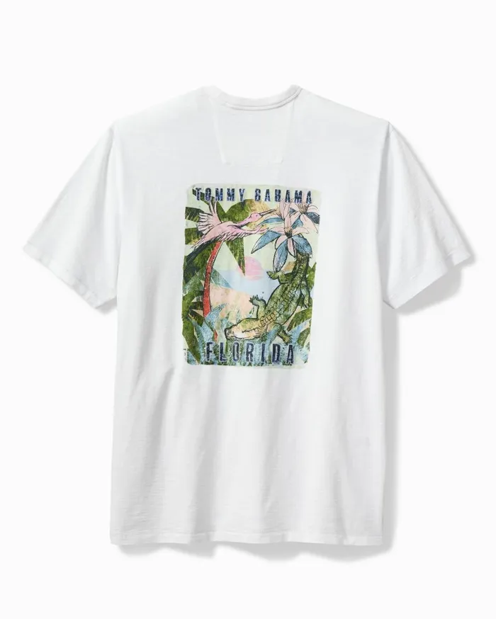 Tommy Bahama Big and Tall Palm Tree Reflections Lux Hoodie Trout Big and Tall TShirts
