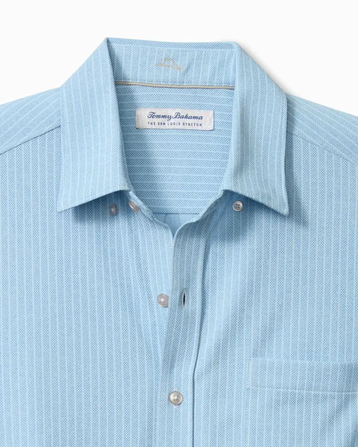 Tommy Bahama Big and Tall San Lucio Studio Knit Stretch Shirt Cabo Blue Big and Tall Shirts