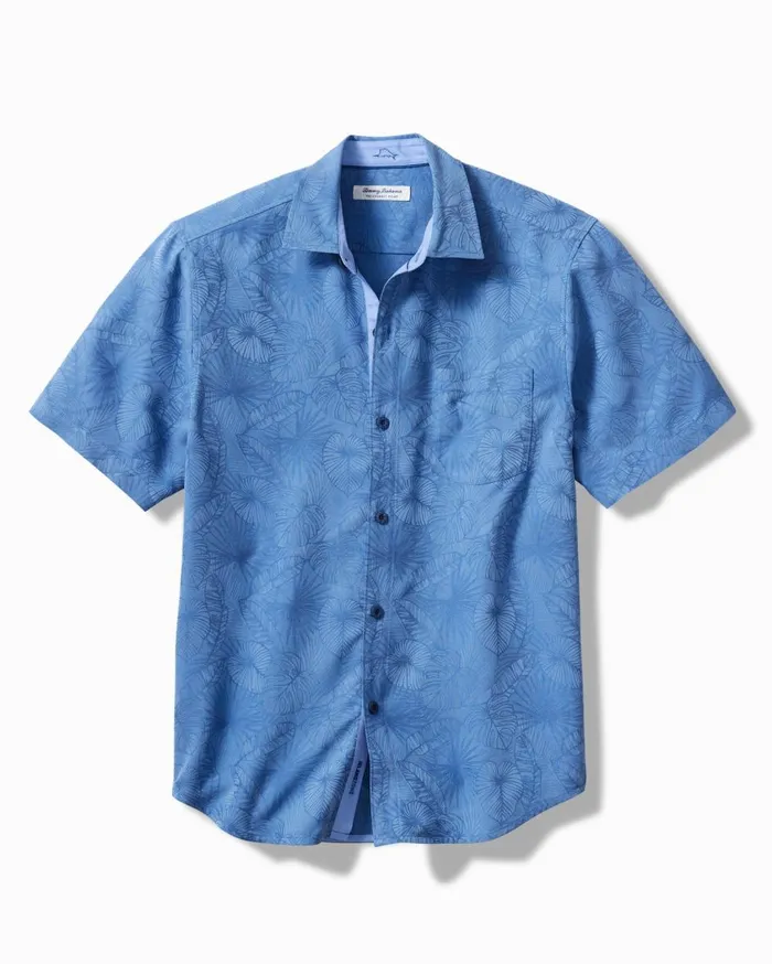 Tommy Bahama Big and Tall Sea Glass Camp Shirt Teaberry Big and Tall Shirts