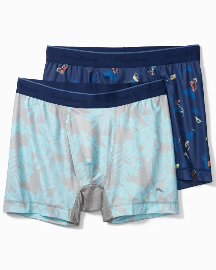 Tommy Bahama Big and Tall Woven Boxers Breakwater Blue MenBig and Tall Underwear