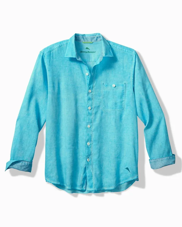 Tommy Bahama Breeze Fade LinenBlend Shirt Horizon Blue Men Shirts