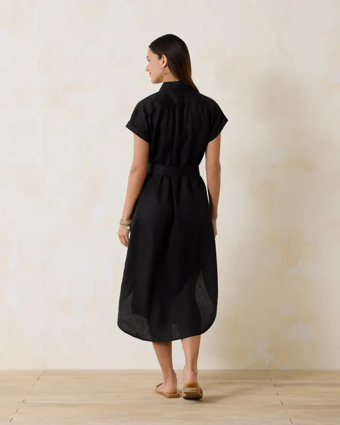 Tommy Bahama Coastalina Linen Maxi Shirt Dress Black Women Dresses Tommy Bahama Coastalina Linen Maxi Shirt Dress Black Women Dresses