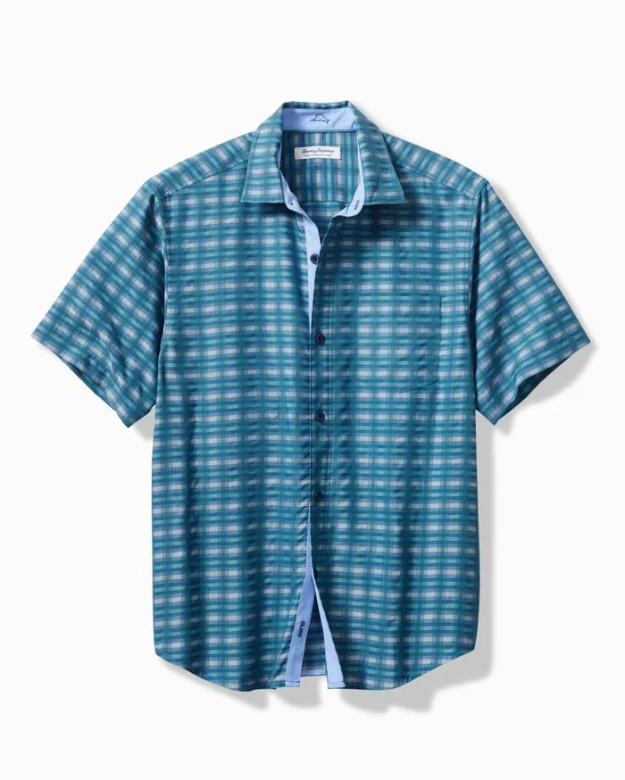 Tommy Bahama Coconut Point Pixel Paradise IslandZone Camp Shirt Bluebell Men Shirts