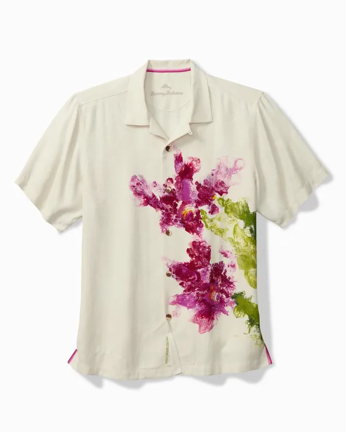 Tommy Bahama Costa Rican Blooms Silk Camp Shirt Continental Men Shirts