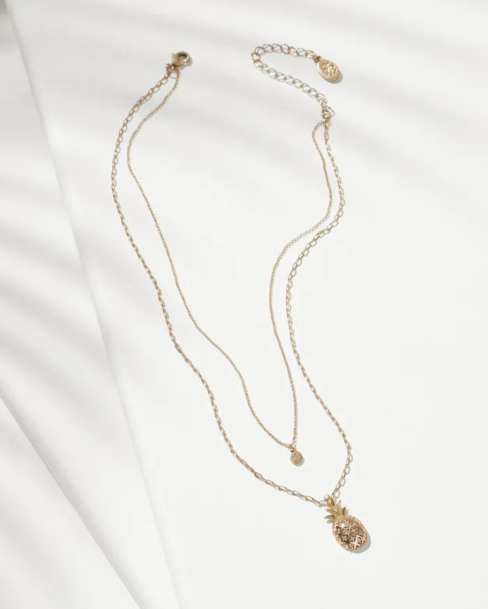 Tommy Bahama Crystal Collection Gold Pineapple Layered Necklace Gold Women Jewelry Collections Tommy Bahama Crystal Collection Gold Pineapple Layered Necklace Gold Women Jewelry Collections