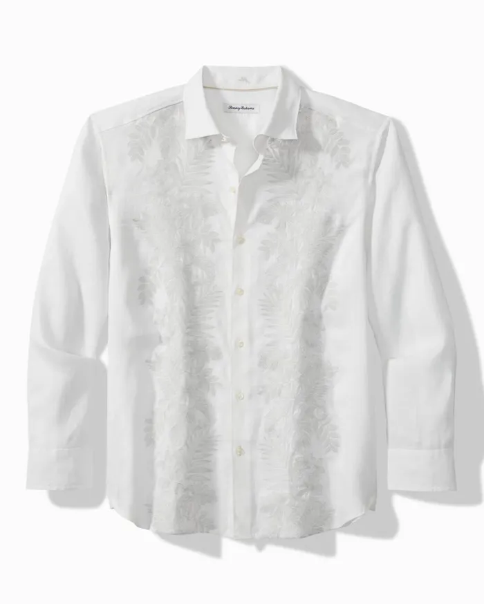 Tommy Bahama Down The Isle LongSleeve Linen Shirt White Men Shirts