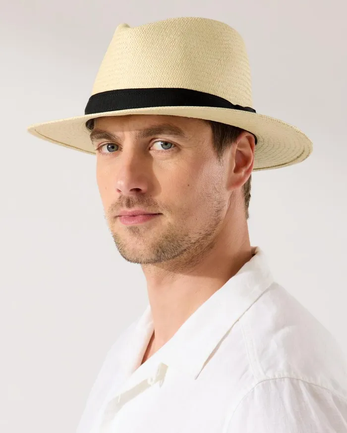 Tommy Bahama Ezra Vented Panama Hat Unbleached MenBig and Tall Hats and Caps Tommy Bahama Ezra Vented Panama Hat Unbleached MenBig and Tall Hats and Caps