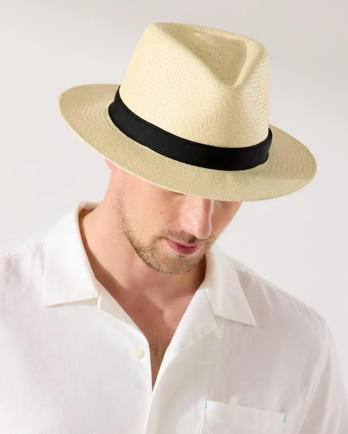 Tommy Bahama Ezra Vented Panama Hat Unbleached MenBig and Tall Hats and Caps Tommy Bahama Ezra Vented Panama Hat Unbleached MenBig and Tall Hats and Caps