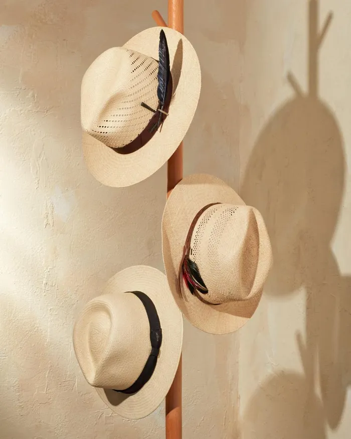 Tommy Bahama Ezra Vented Panama Hat Unbleached MenBig and Tall Hats and Caps Tommy Bahama Ezra Vented Panama Hat Unbleached MenBig and Tall Hats and Caps
