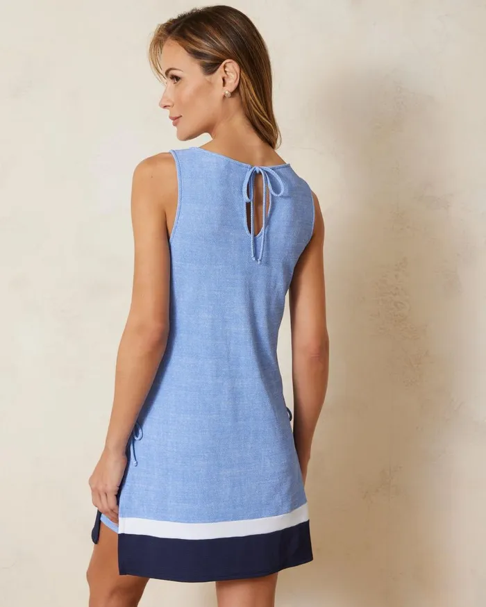 Tommy Bahama Island Cays Colorblock Beach Romper Blue Monday Hthr Women Dresses
