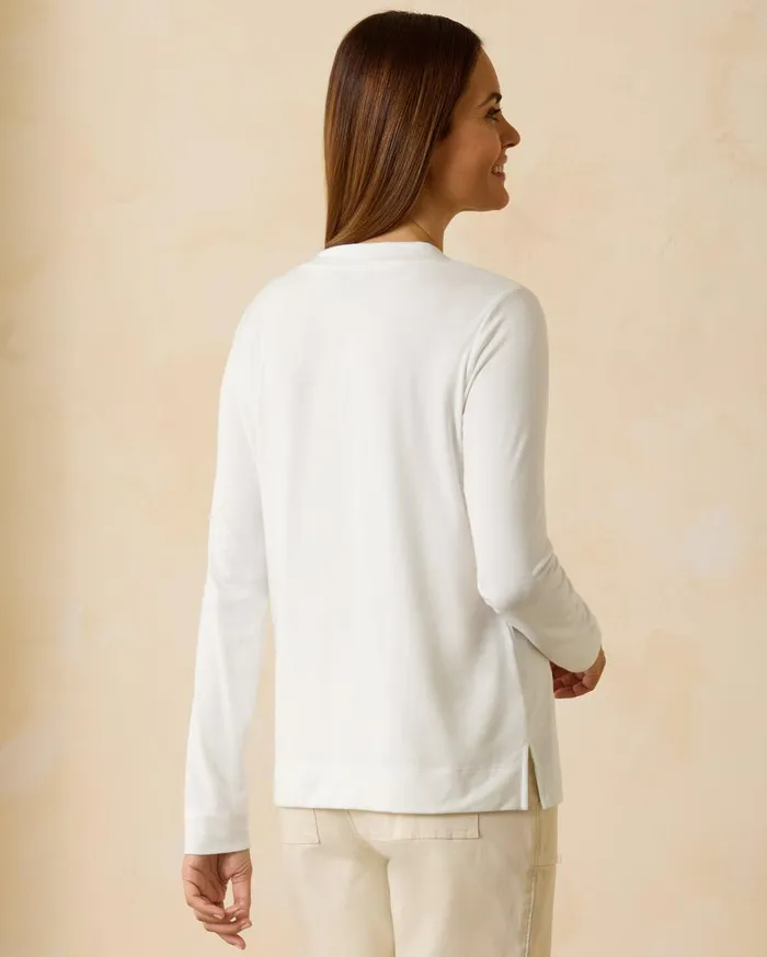 Tommy Bahama Kauai Jersey LongSleeve VNeck TShirt White Women Tops and Shirts Tommy Bahama Kauai Jersey LongSleeve VNeck TShirt White Women Tops and Shirts