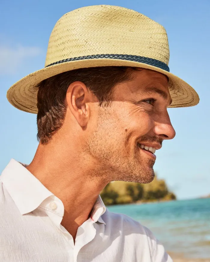 Tommy Bahama Litestraw Hanson Hat Naturalblue MenBig and Tall Hats and Caps Tommy Bahama Litestraw Hanson Hat Naturalblue MenBig and Tall Hats and Caps