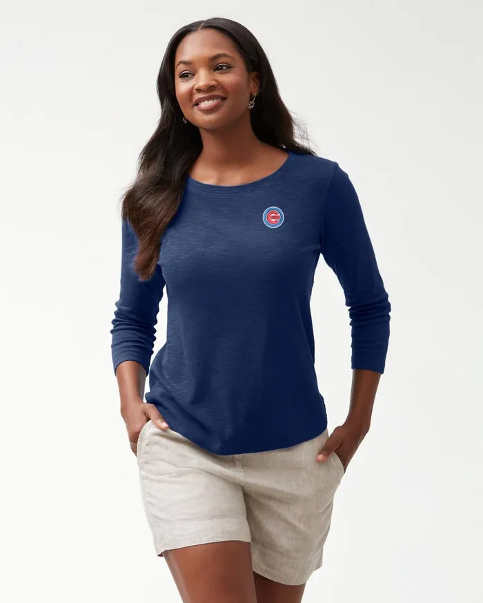 Tommy Bahama MLB Ashby Isles 34Sleeve TShirt Chicagocubs Women Tops and Shirts