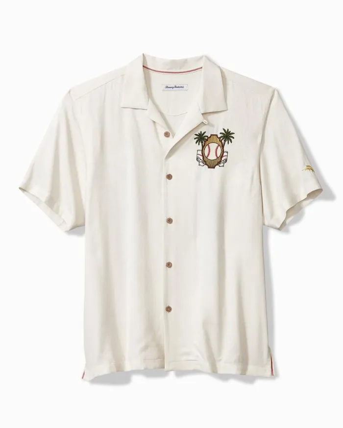Tommy Bahama MLB Pitcher039s Paradiso Silk Camp Shirt Sanfranciscogiants Men Shirts