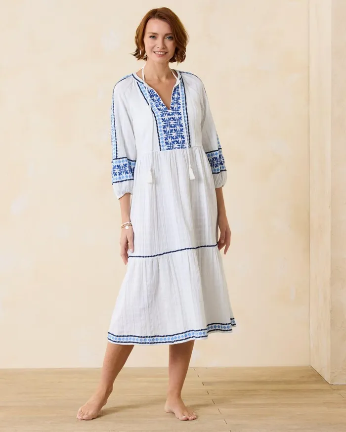 Tommy Bahama Mykonos Gauze Midi Coverup Dress White Women Dresses Tommy Bahama Mykonos Gauze Midi Coverup Dress White Women Dresses