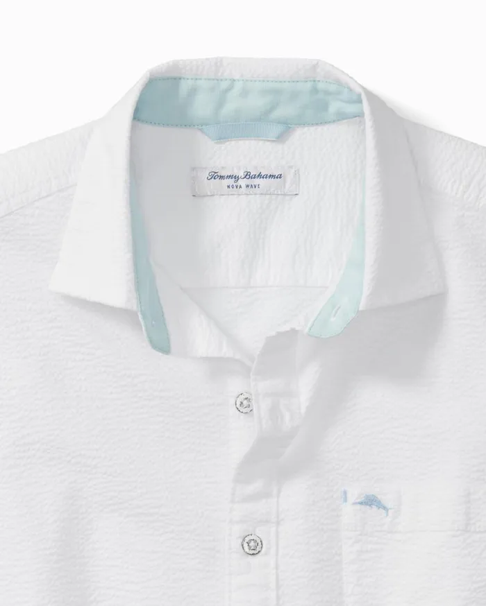 Tommy Bahama Nova Wave Solid ShortSleeve Shirt White Men Shirts
