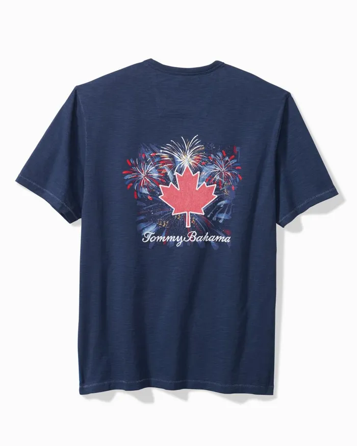 Tommy Bahama O Canada Lux ShortSleeve TShirt Island Navy Men TShirts
