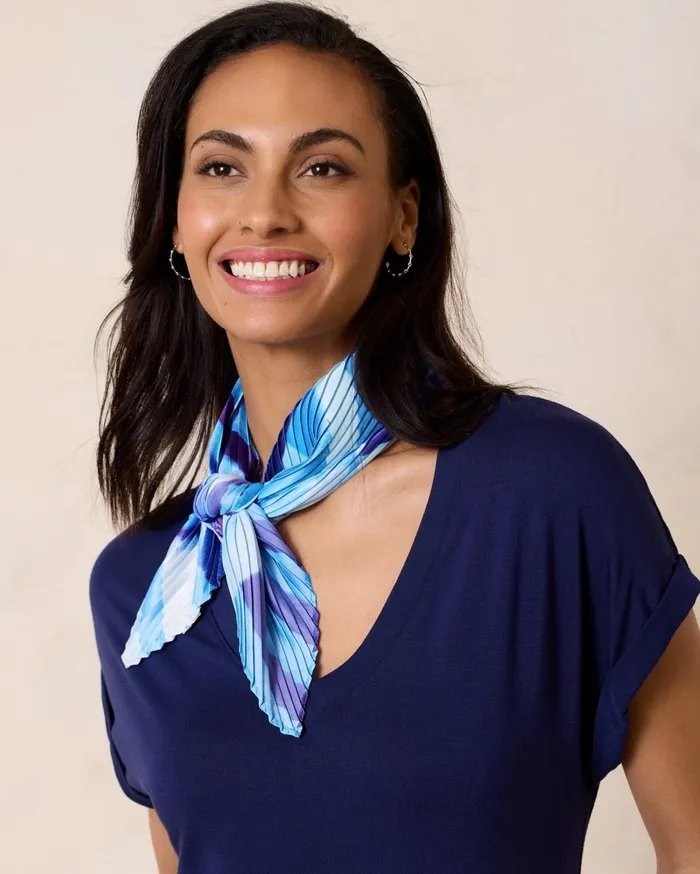 Tommy Bahama Orange Botanical Square Scarf Peony Women Scarves and Wraps
