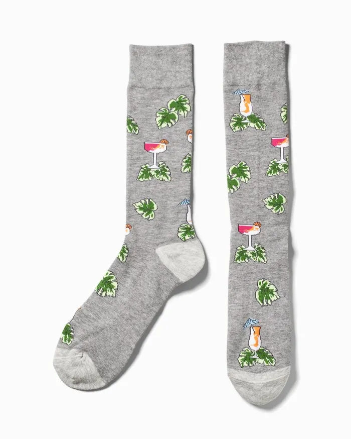 Tommy Bahama Paradise Island Palm Socks Aqua Ice MenBig and Tall Socks