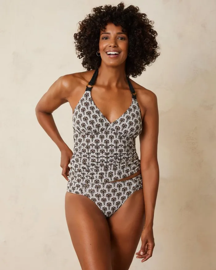 Tommy Bahama Playa Brava Reversible RingFront Tankini Top Black Rev Women Bikini Tops Tommy Bahama Playa Brava Reversible RingFront Tankini Top Black Rev Women Bikini Tops