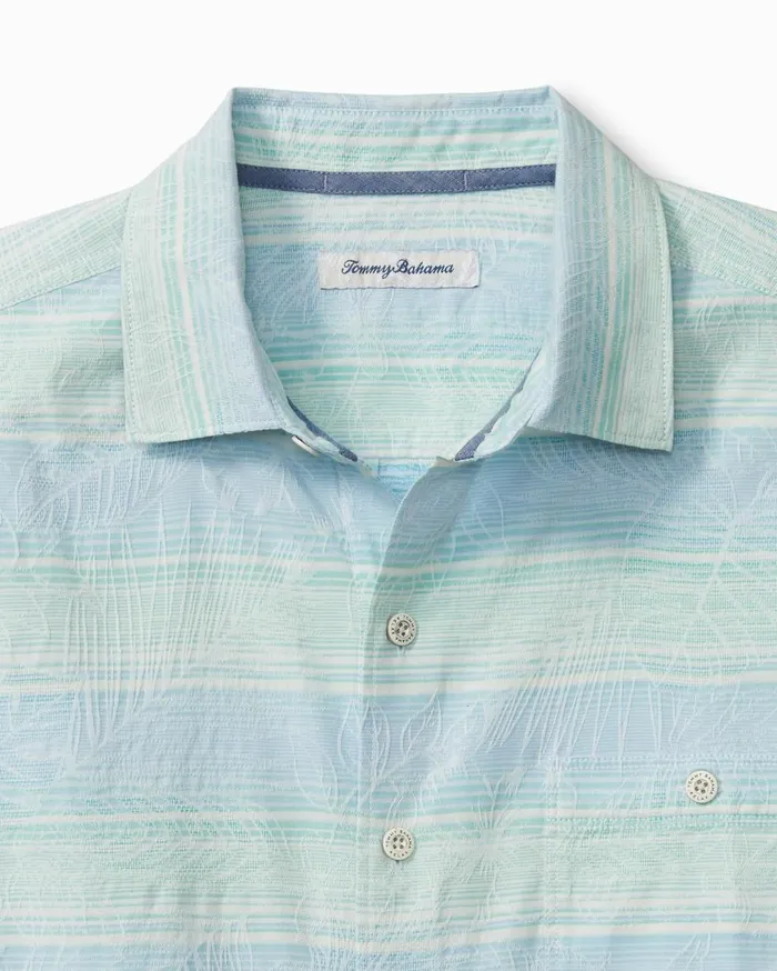 Tommy Bahama Sardinia Stripe ShortSleeve Shirt Horizon Blue Men Shirts