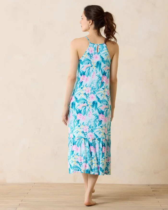 Tommy Bahama Sleeveless Maxi Sleep Nightgown Iced Aqua Women Sleepwear