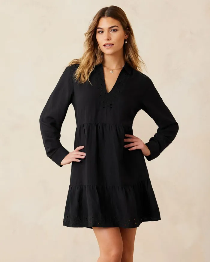 Tommy Bahama St Lucia Collared Coverup Dress Black Women Dresses Tommy Bahama St Lucia Collared Coverup Dress Black Women Dresses