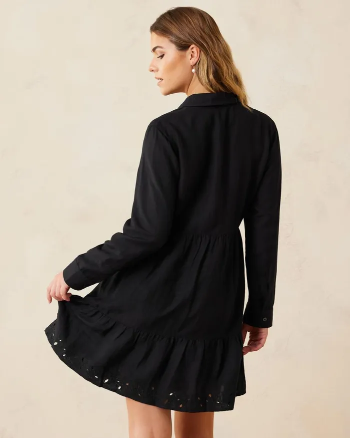 Tommy Bahama St Lucia Collared Coverup Dress Black Women Dresses Tommy Bahama St Lucia Collared Coverup Dress Black Women Dresses