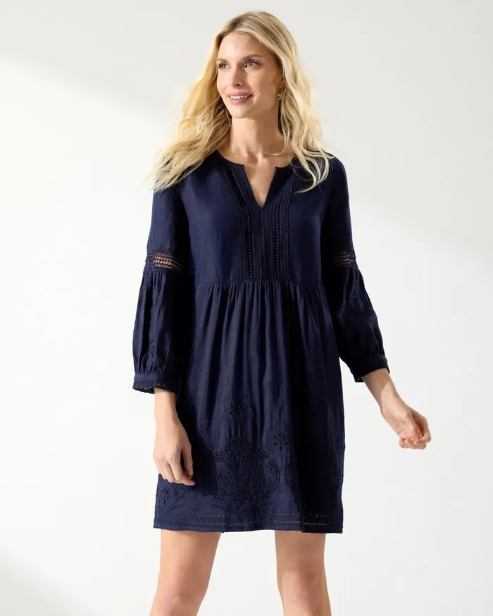 Tommy Bahama St Lucia LinenBlend Coverup Dress Mare Navy Women Dresses Tommy Bahama St Lucia LinenBlend Coverup Dress Mare Navy Women Dresses