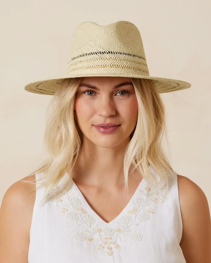Tommy Bahama Weekend Raffia Packable Bucket Hat Ivory Women Hats and Caps