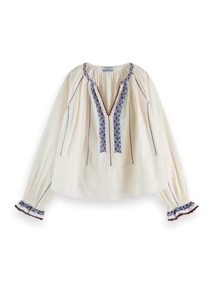 Top With Embroidery Details Soft Ice Women Scotch and Soda Tops and TShirts