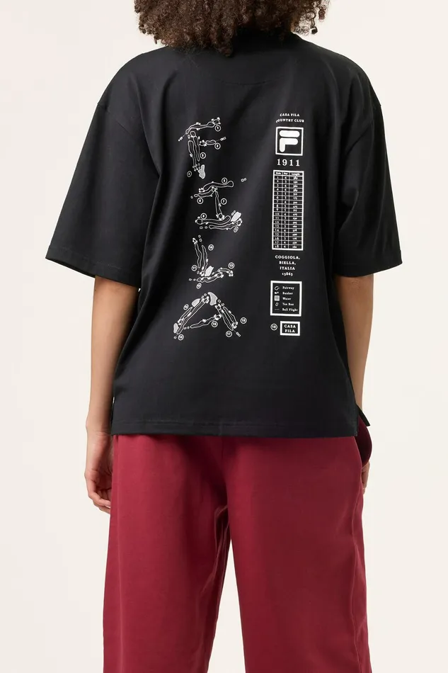 Tops and TShirts Men Fila Country Club Golf Course Map Box Tee 001 Black Tops and TShirts Men Fila Country Club Golf Course Map Box Tee 001 Black
